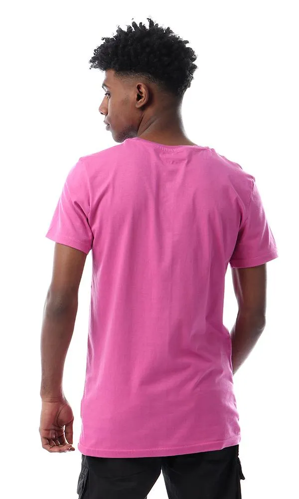 57568 Printed Cat Face Slip On Violet Red T-Shirt