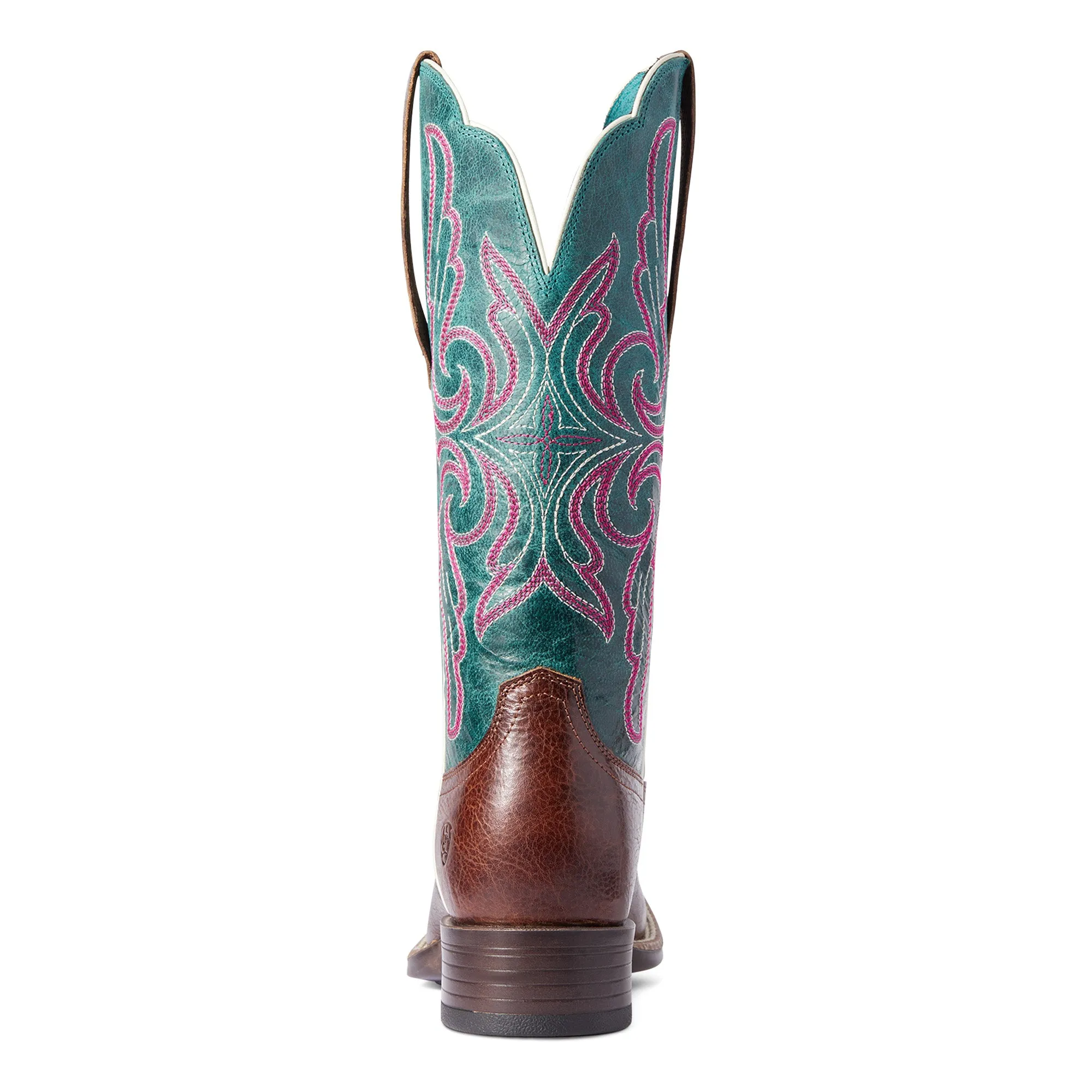Ariat Ladies Primera Barrel Brown & Teal Stretchfit Boots 10038303