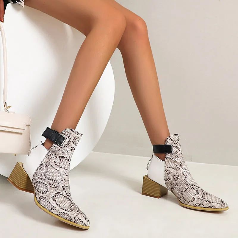 Bigsizeheels American street west ankle boots - White