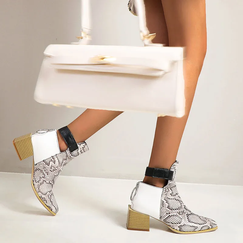 Bigsizeheels American street west ankle boots - White