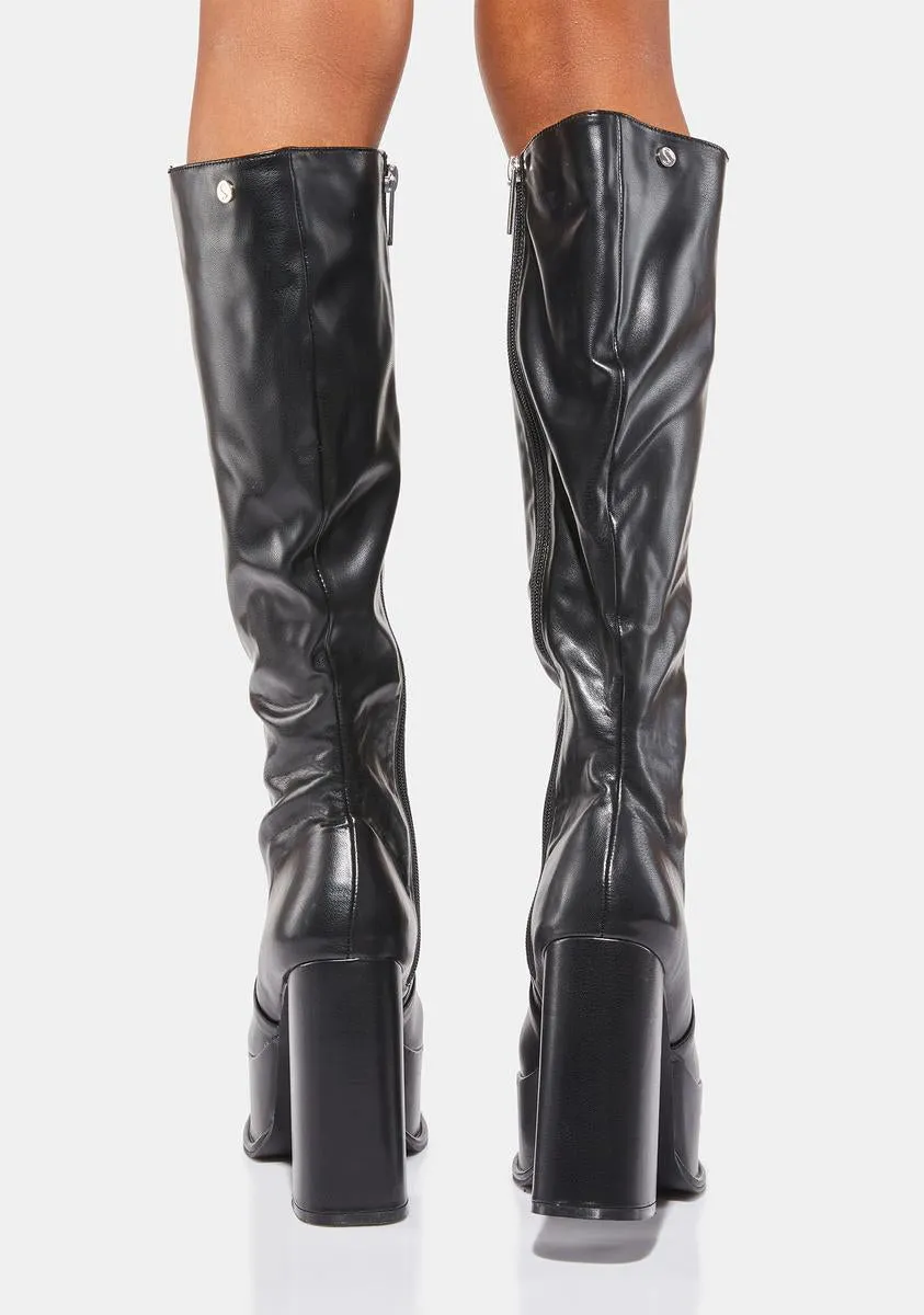 Black Kia Knee High Boots