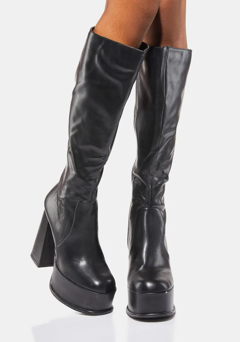 Black Kia Knee High Boots