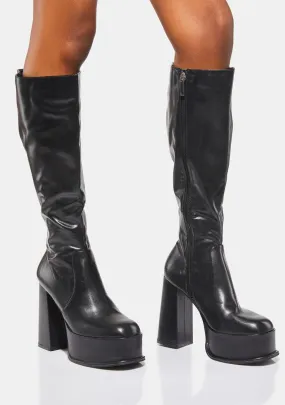 Black Kia Knee High Boots