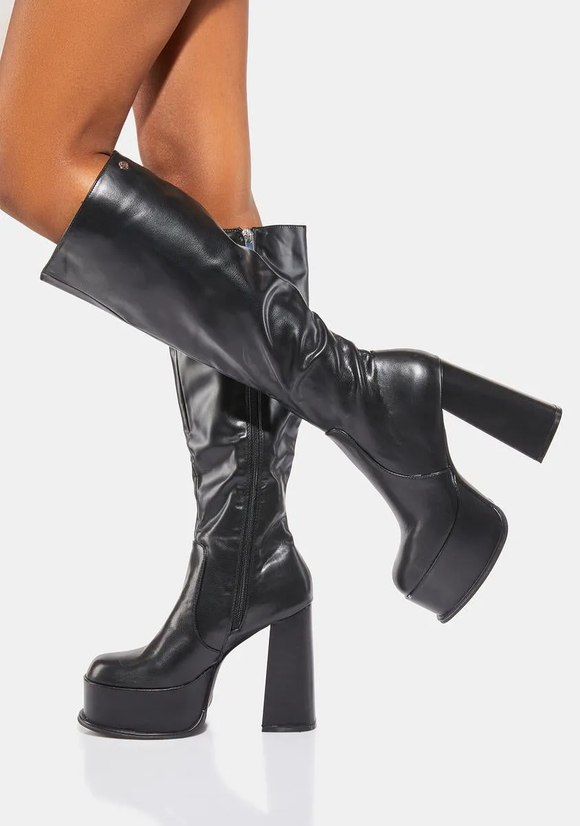 Black Kia Knee High Boots