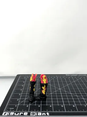 Black laced boots with flames on side