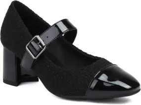 Chunky High Heels Closed Round Toe Mary Jane Pumps