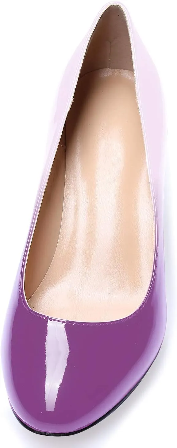 Eldof Women Kitten Heel Pumps - Round Toe 6.5cm Mid-Heel Court Shoes for Wedding, Party, Office