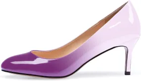 Eldof Women Kitten Heel Pumps - Round Toe 6.5cm Mid-Heel Court Shoes for Wedding, Party, Office