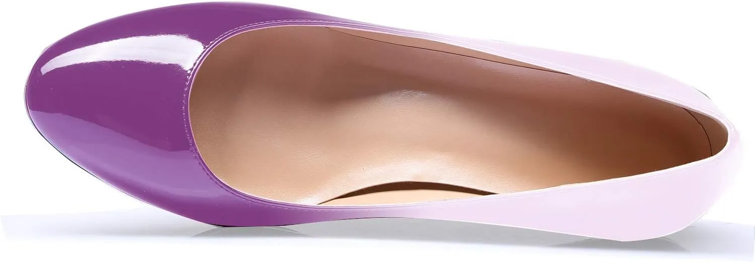 Eldof Women Kitten Heel Pumps - Round Toe 6.5cm Mid-Heel Court Shoes for Wedding, Party, Office