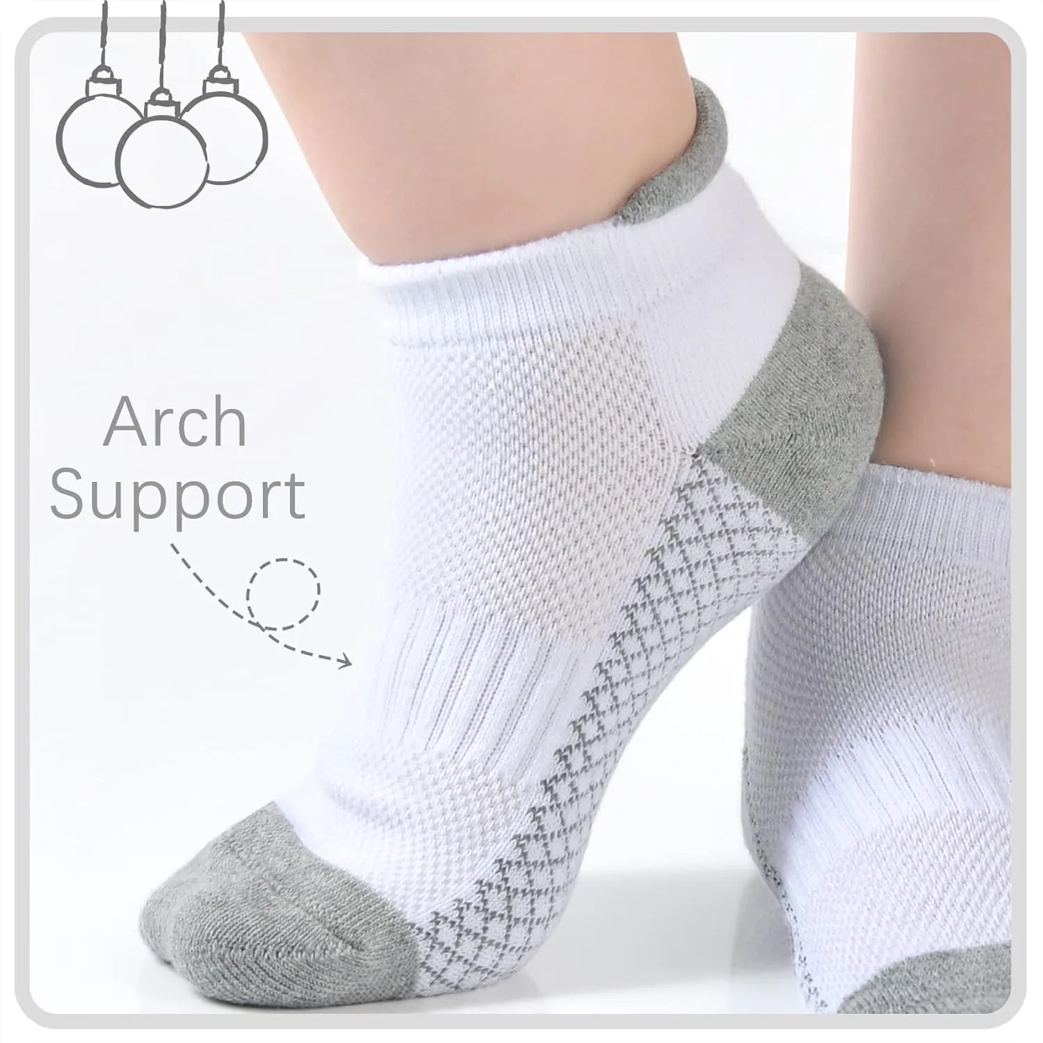 Kids Ankle Socks Boys Cushioned Athletic Crew Socks Girls Cotton Quarter Socks Sports Children Youth Women 12 Pairs