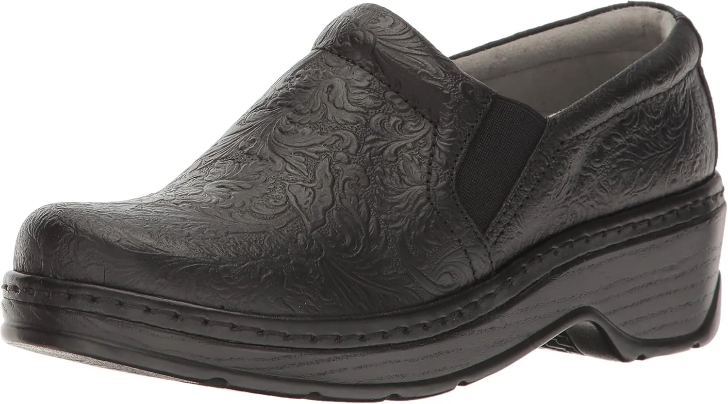 Klogs Footwear Naples Women's Shoes - Premium Nursing Shoes for Superior Comfort & Stability - Slip-Resistant Outsoles, Supportive Insoles, Lightweight Design Black Tooled Size 8.5 Wide US