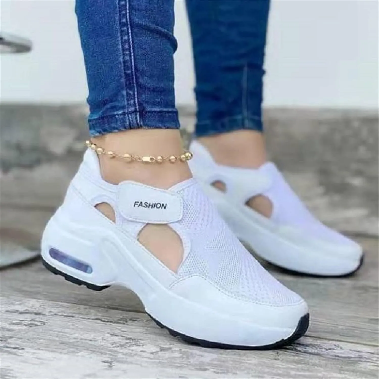Ladmiple Shoes For Women Sneakers Trendy Walking Shoes Slip on Lady Fashion Gym Non Slip Platform Tennis Running Shoes