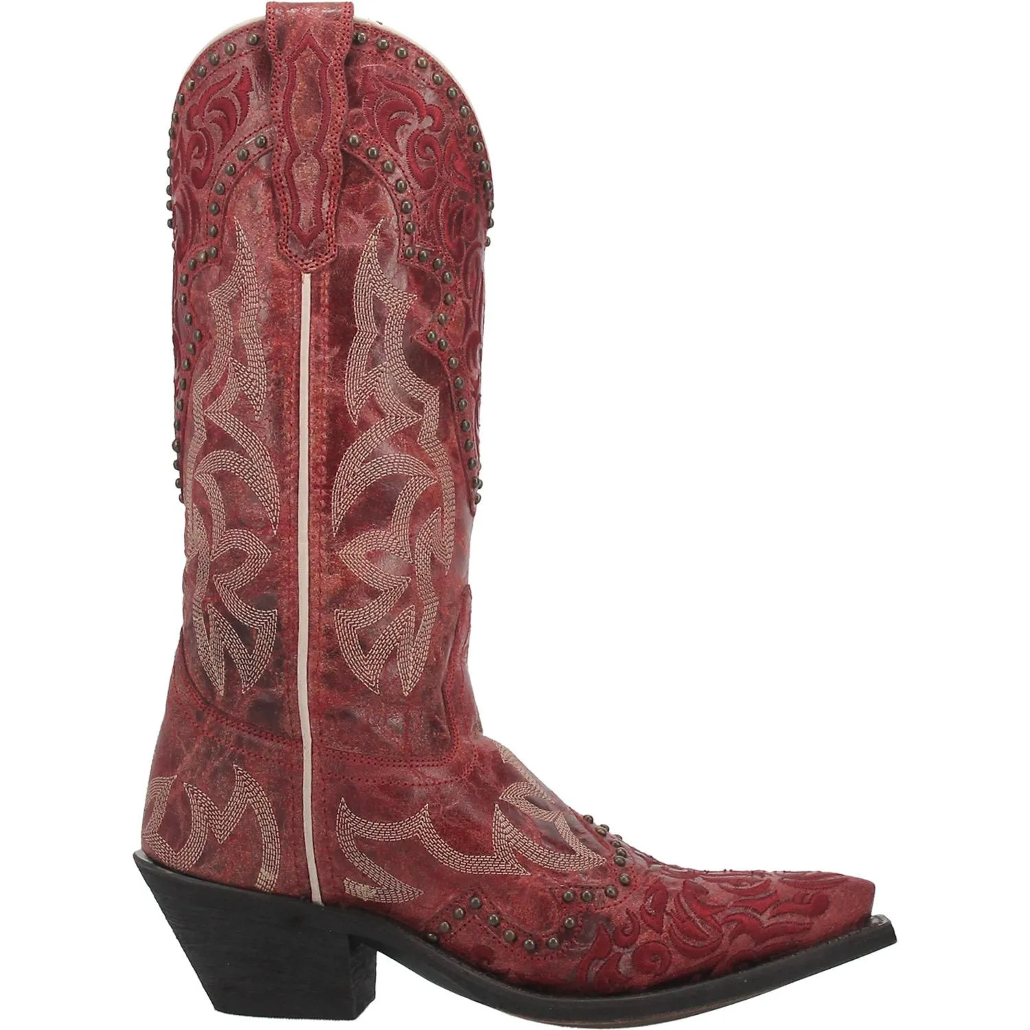 Laredo Ladies Braylynn Snip Toe Studded Red Western Boots 52411
