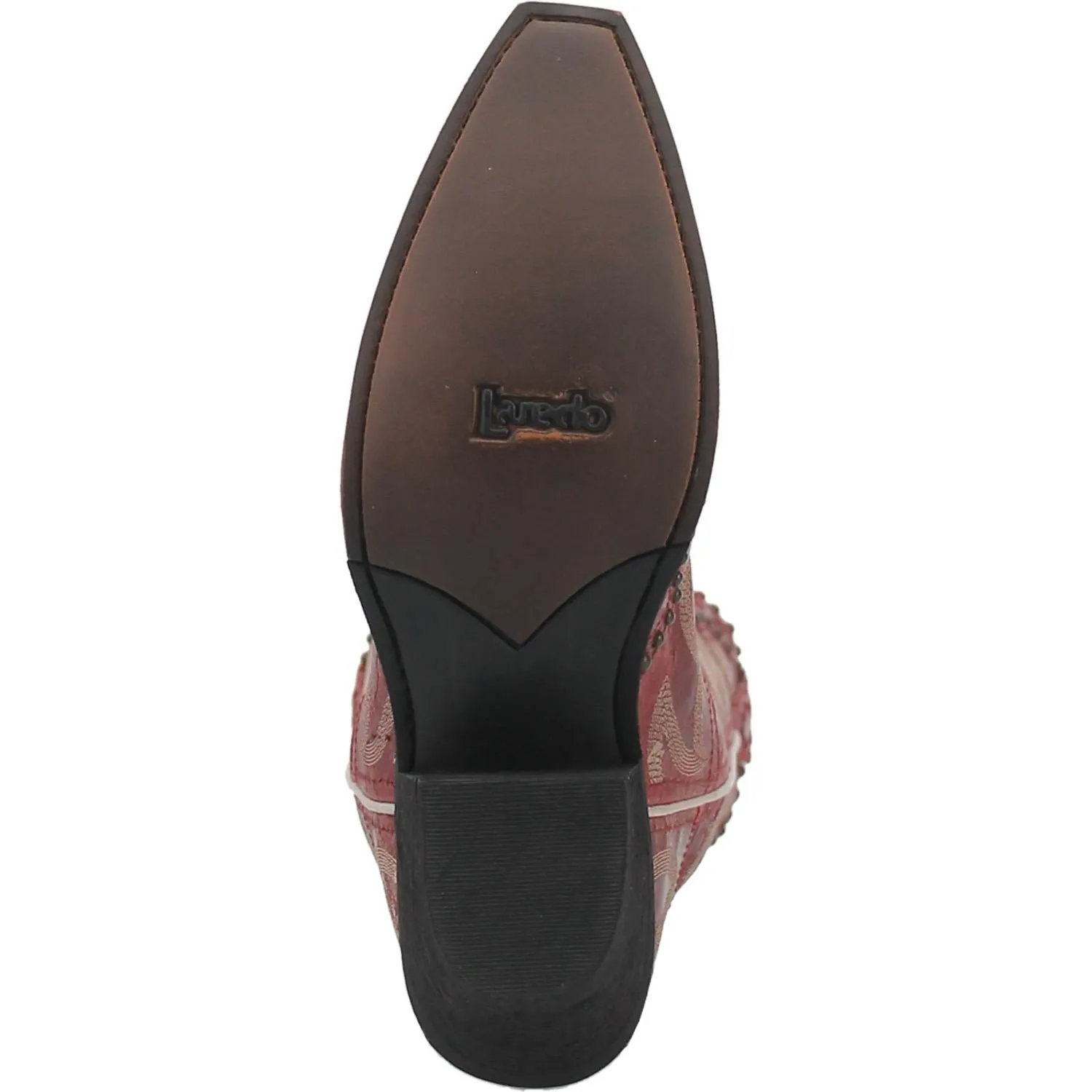 Laredo Ladies Braylynn Snip Toe Studded Red Western Boots 52411