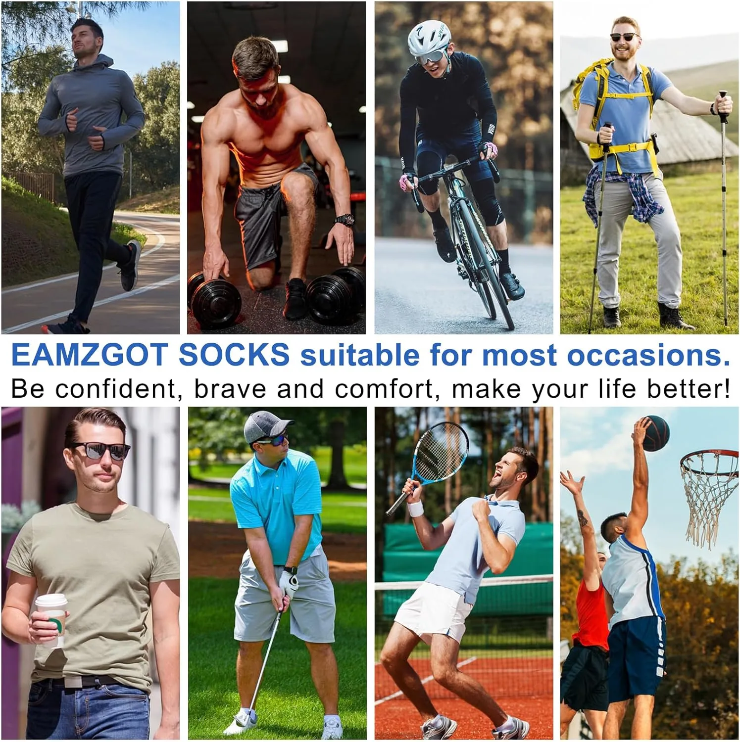 Men's Ankle Athletic Running Socks Thick Cushioned Low Cut Sport Socks for Men 5 Pairs
