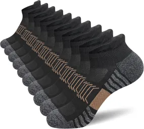 Men's Ankle Athletic Running Socks Thick Cushioned Low Cut Sport Socks for Men 5 Pairs