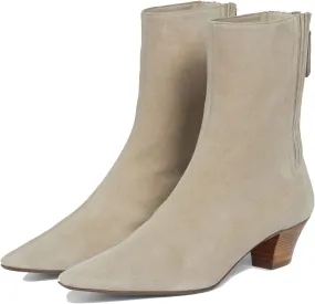 MOOMMO Women Low Chunky Stacked Heel Mid Calf Cowboy Boots Pointed Toe Back Zipper 2 Inch Mid Block Heel Crocodile Western Cowgirl Boots Suede Leather Vintage Retro Sock Boots Winter Fall 4-11 M US