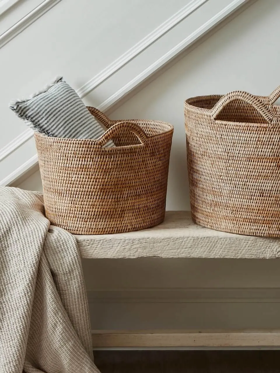 Natural Rattan Bucket Basket