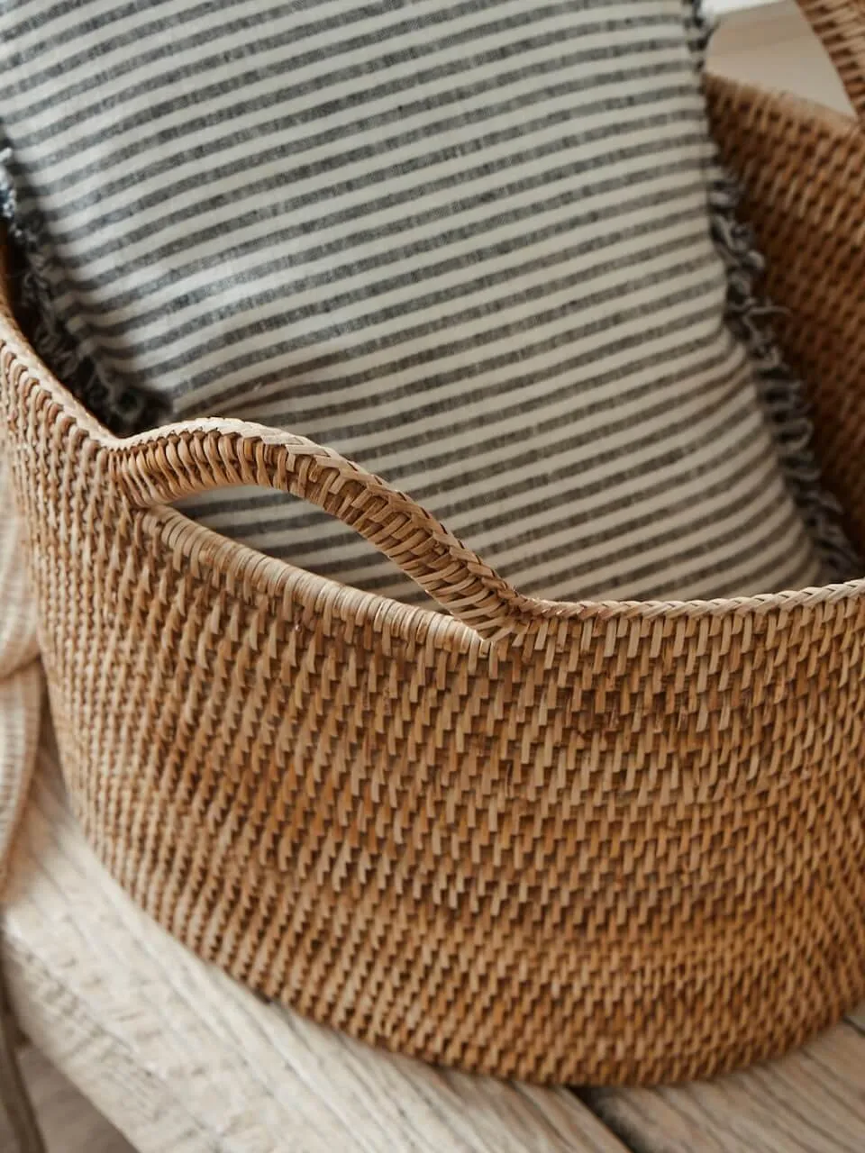 Natural Rattan Bucket Basket