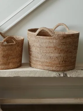 Natural Rattan Bucket Basket