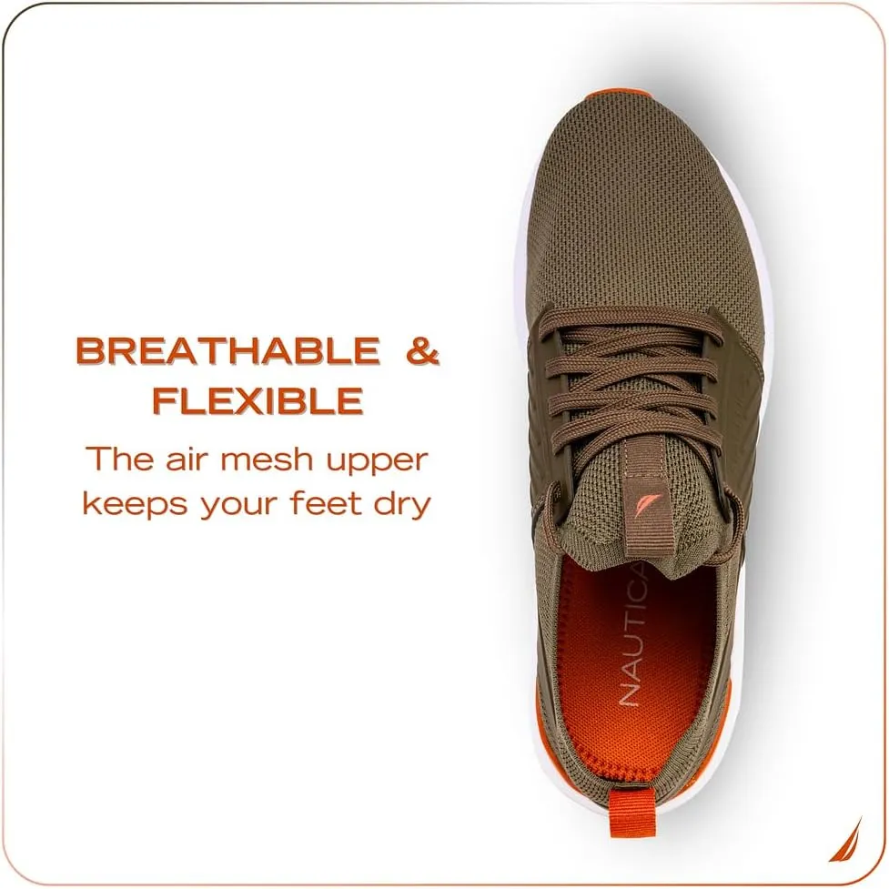 Nautica Mens Running Sneakers Sport Fashion Lace-Up Athletic Soft Shoes for Gym Tennis Men  Cushioned, Breathable, Lightweight & Comfortable