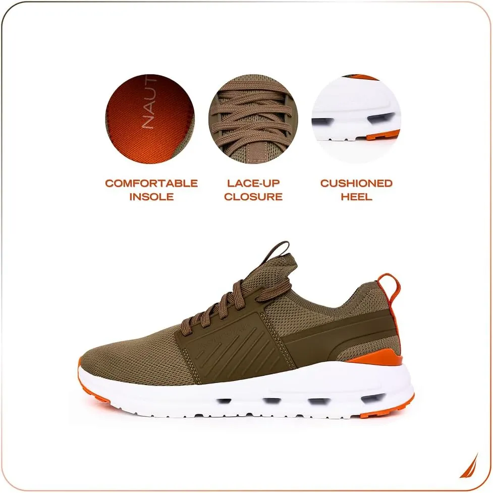 Nautica Mens Running Sneakers Sport Fashion Lace-Up Athletic Soft Shoes for Gym Tennis Men  Cushioned, Breathable, Lightweight & Comfortable