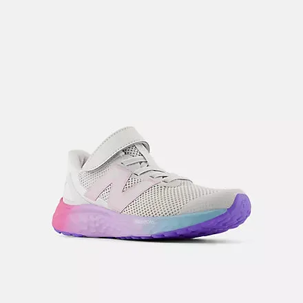 NEW BALANCE KID'S FRESH FOAM ARISHI V4 TOP STRAP GREY RUNNING SHOES