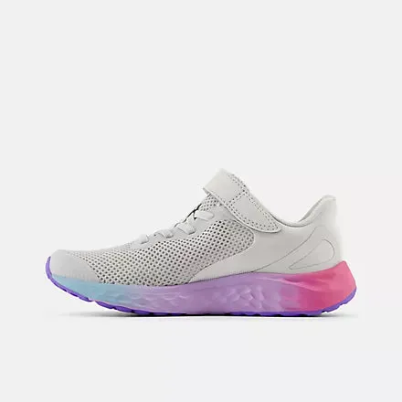 NEW BALANCE KID'S FRESH FOAM ARISHI V4 TOP STRAP GREY RUNNING SHOES