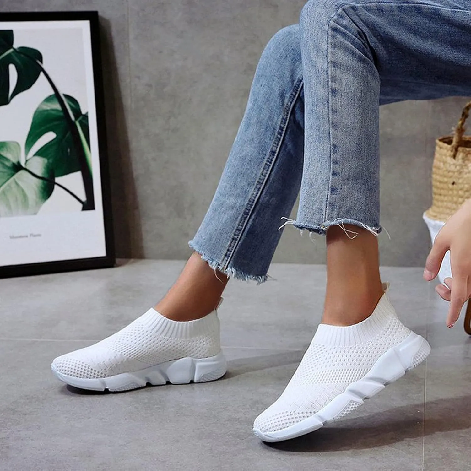SBGMoSJ Womens Shoes 7.5 Wide Width Sneakers Black Fashion Sneakers for Women 2023 Orange and White Gym Shoes for Women Womens Fashion Sneakers 2023 Slip On Shoes for Women Wide Width