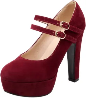 Scaoruki Fashion Platform Pumps Block High Heels