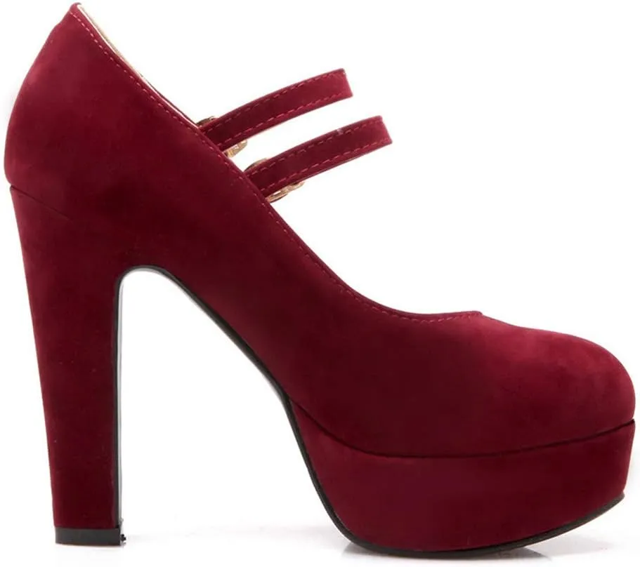 Scaoruki Fashion Platform Pumps Block High Heels