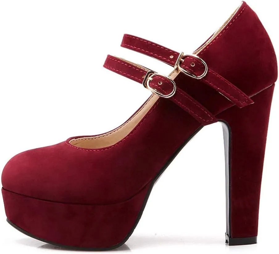 Scaoruki Fashion Platform Pumps Block High Heels