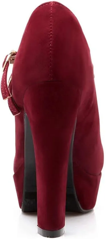 Scaoruki Fashion Platform Pumps Block High Heels