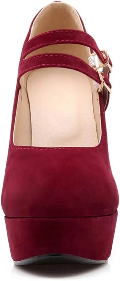 Scaoruki Fashion Platform Pumps Block High Heels