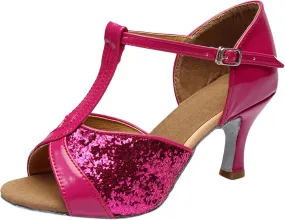 Silver High Heels for Women Latin Dance Shoes Ballroom Tango Open Toe Heels Performence Party Dancing Shoes