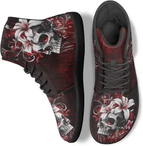 Skull High Top Basketball Barefoot Shoes for Men Women Casual Walking Work Shoes Running Sneakers