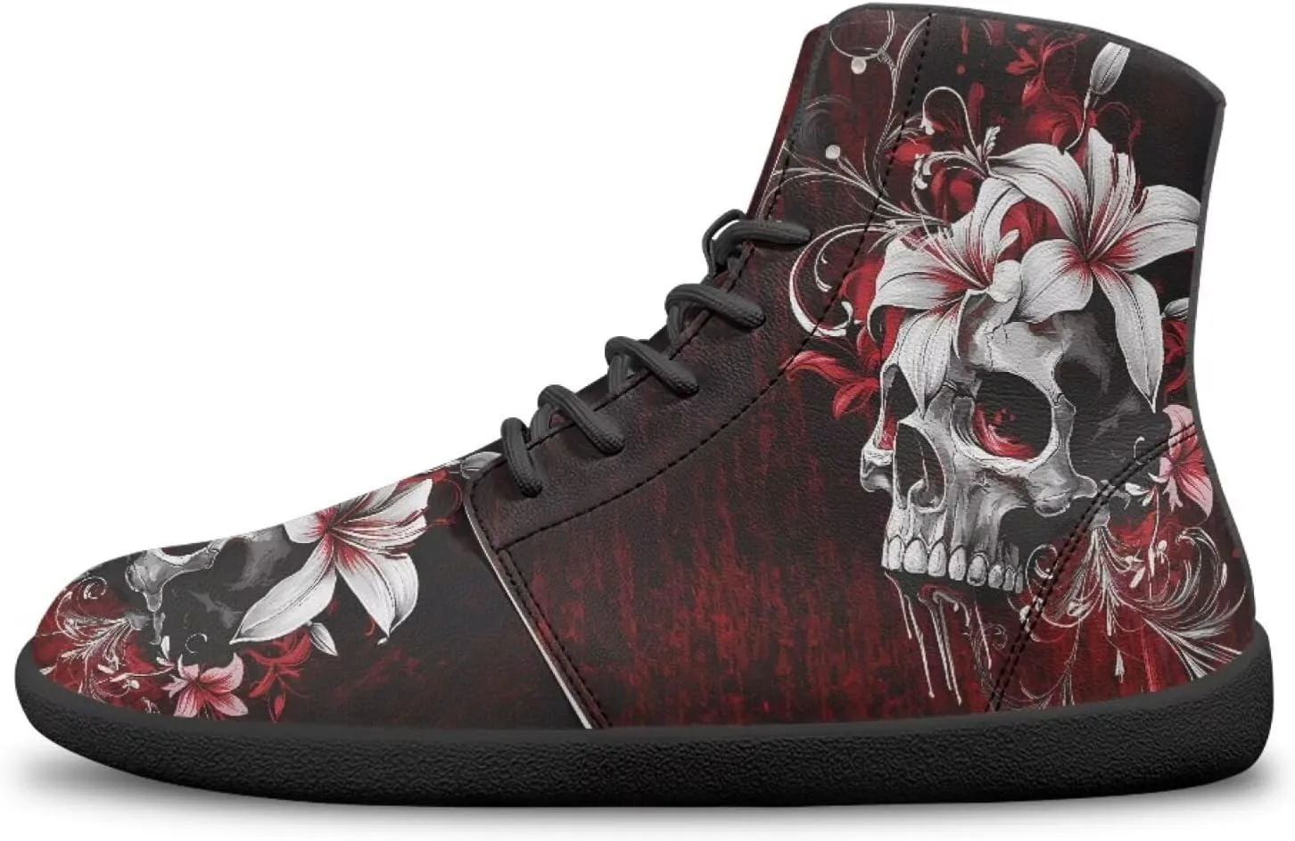 Skull High Top Basketball Barefoot Shoes for Men Women Casual Walking Work Shoes Running Sneakers