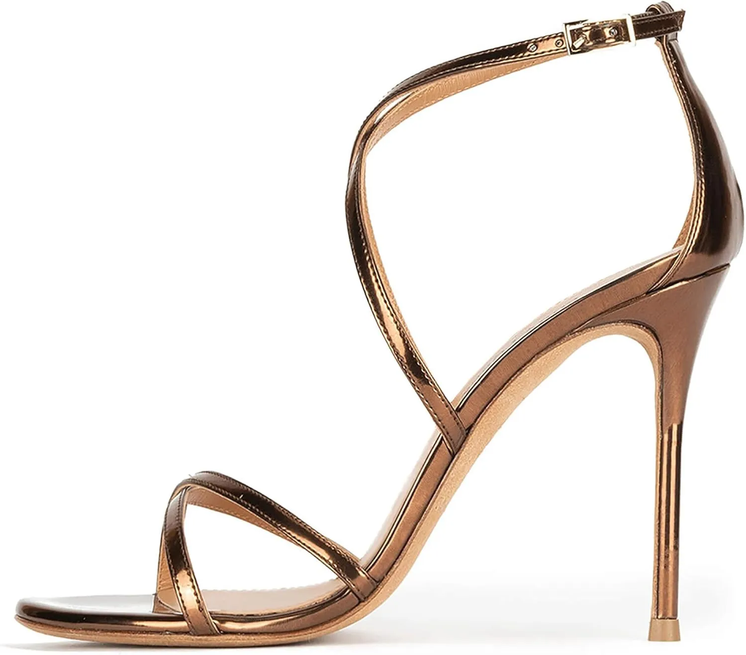 Strappy High Heels Sandals for Women, Fashion Open Toe Stiletto Heels Sandals Classic Round Toe Cross Straps Party Sexy Stiletto High Heel Sandals