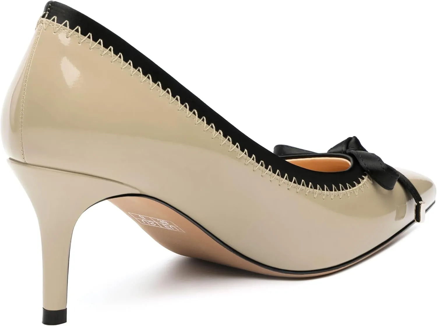 Womens Bow Mid Stiletto Pumps Sexy Patent Pointed Toe Evening Wedding Stiletto Mid Heel Pumps Dress Shoes 2.5 Inch