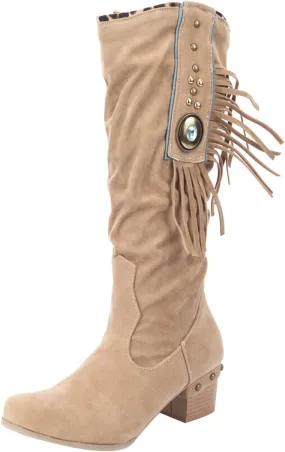 Womens Tall Boots Women's Mid-Calf Boots Tall Boots Woman Boots Women Faux Suede Chunky Heel Thigh High Boots