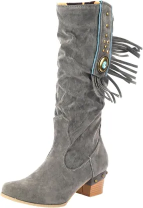 Womens Tall Boots Women's Mid-Calf Boots Tall Boots Woman Boots Women Faux Suede Chunky Heel Thigh High Boots