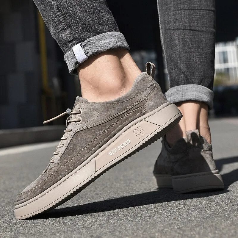 Xituodai  Men's Genuine Leather Shoes Lace Up Trend Comfortable Men Casual Shoes Outdoor British Fashion Men High Quality Sneakers Vintage